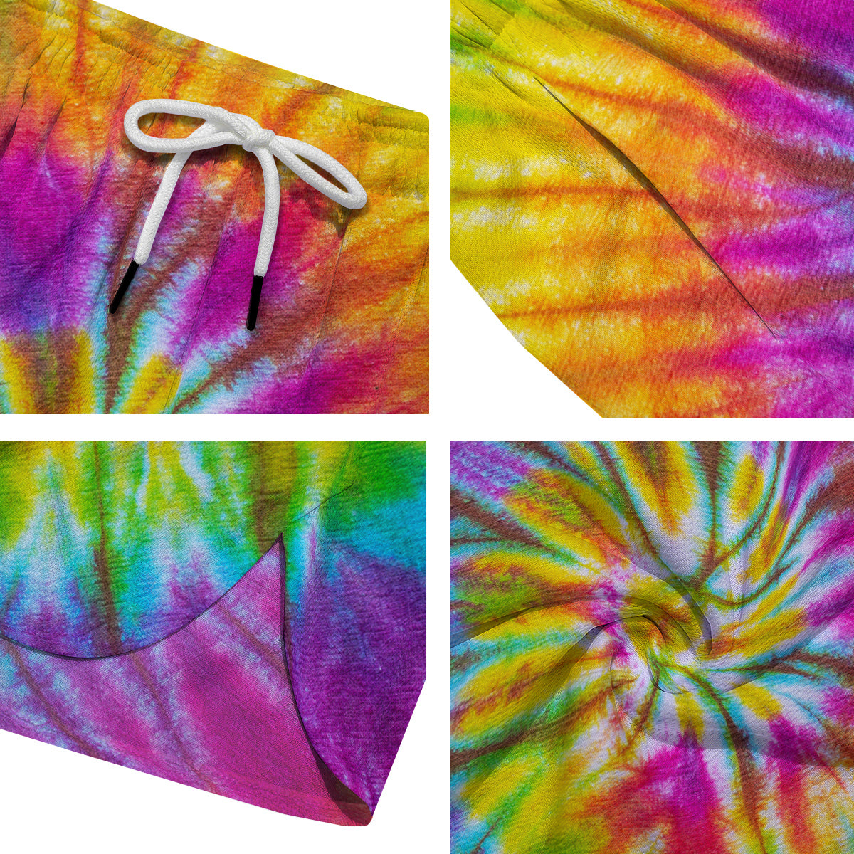 Tie Dye Colorful Hippie Print Men's Running Shorts-grizzshop
