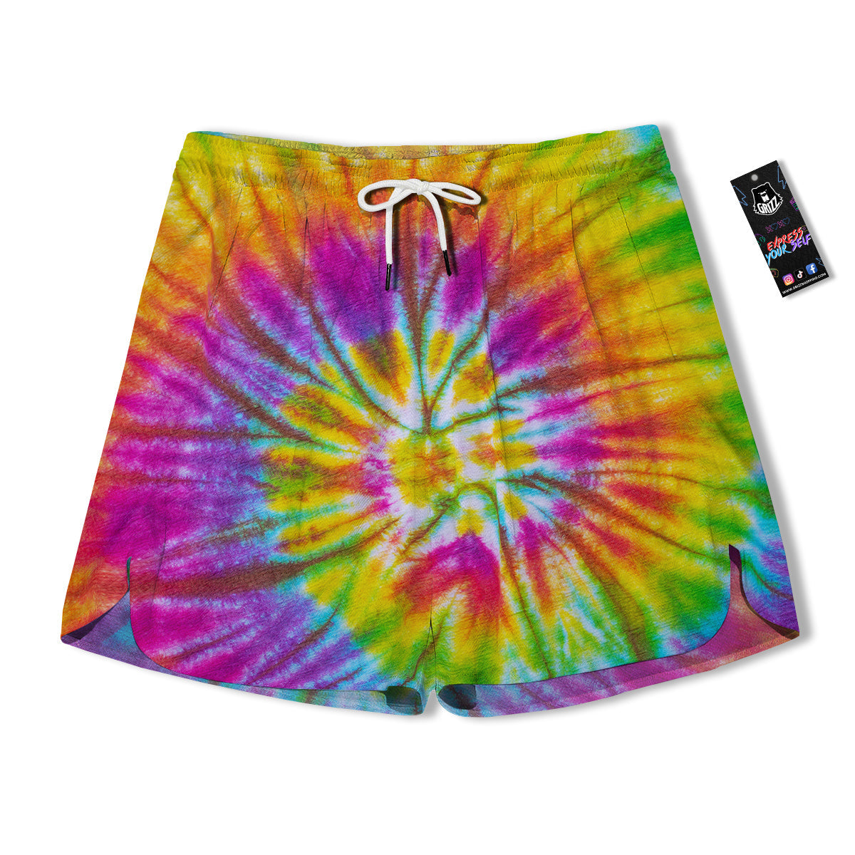Tie Dye Colorful Hippie Print Men's Running Shorts-grizzshop