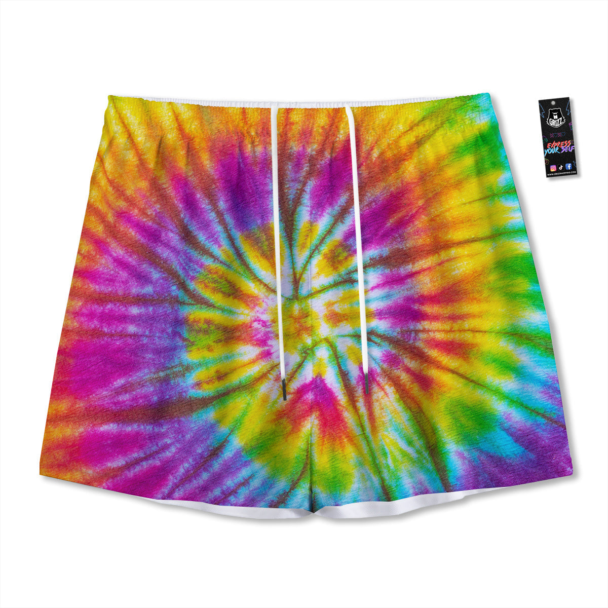 Taurus Sign Black And Gold Print Mesh Shorts