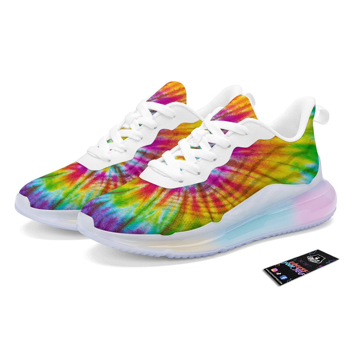 Tie Dye Colorful Hippie Print Running Sneakers-grizzshop