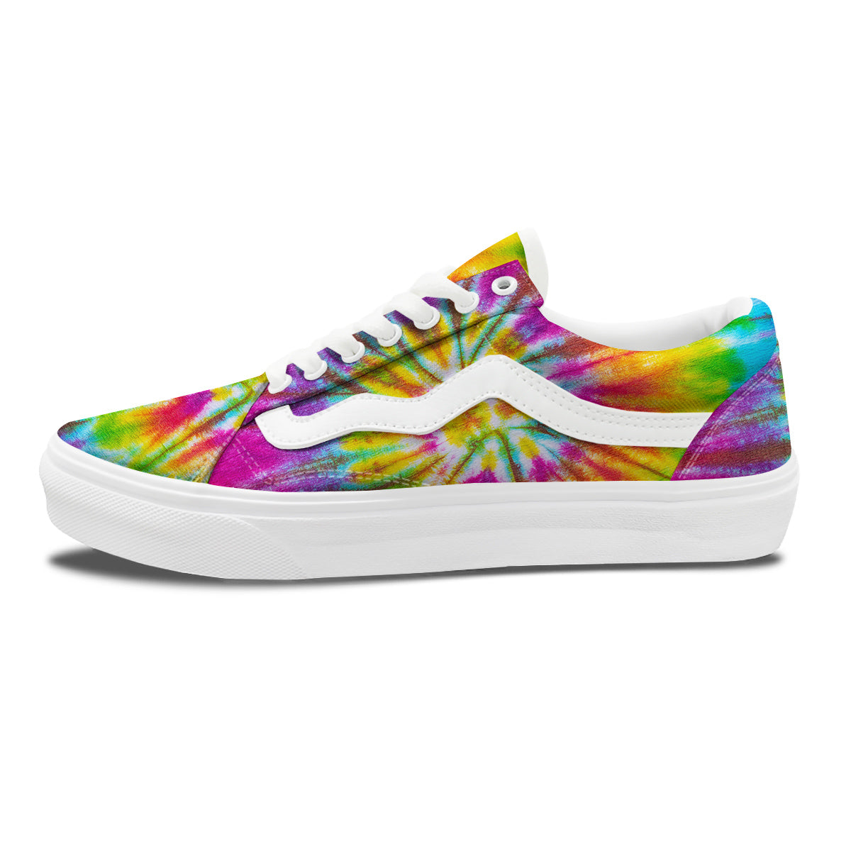 Tie Dye Colorful Hippie Print Skate Shoes-grizzshop
