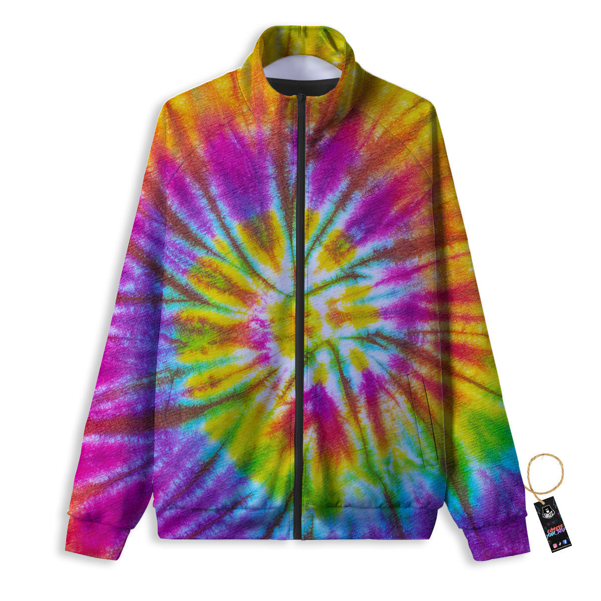 Tie Dye Colorful Hippie Print Track Jacket-grizzshop