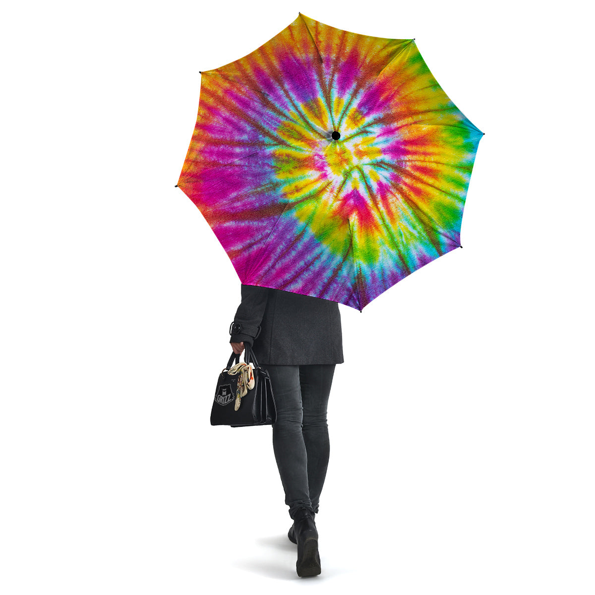 Tie Dye Colorful Hippie Print Umbrella-grizzshop