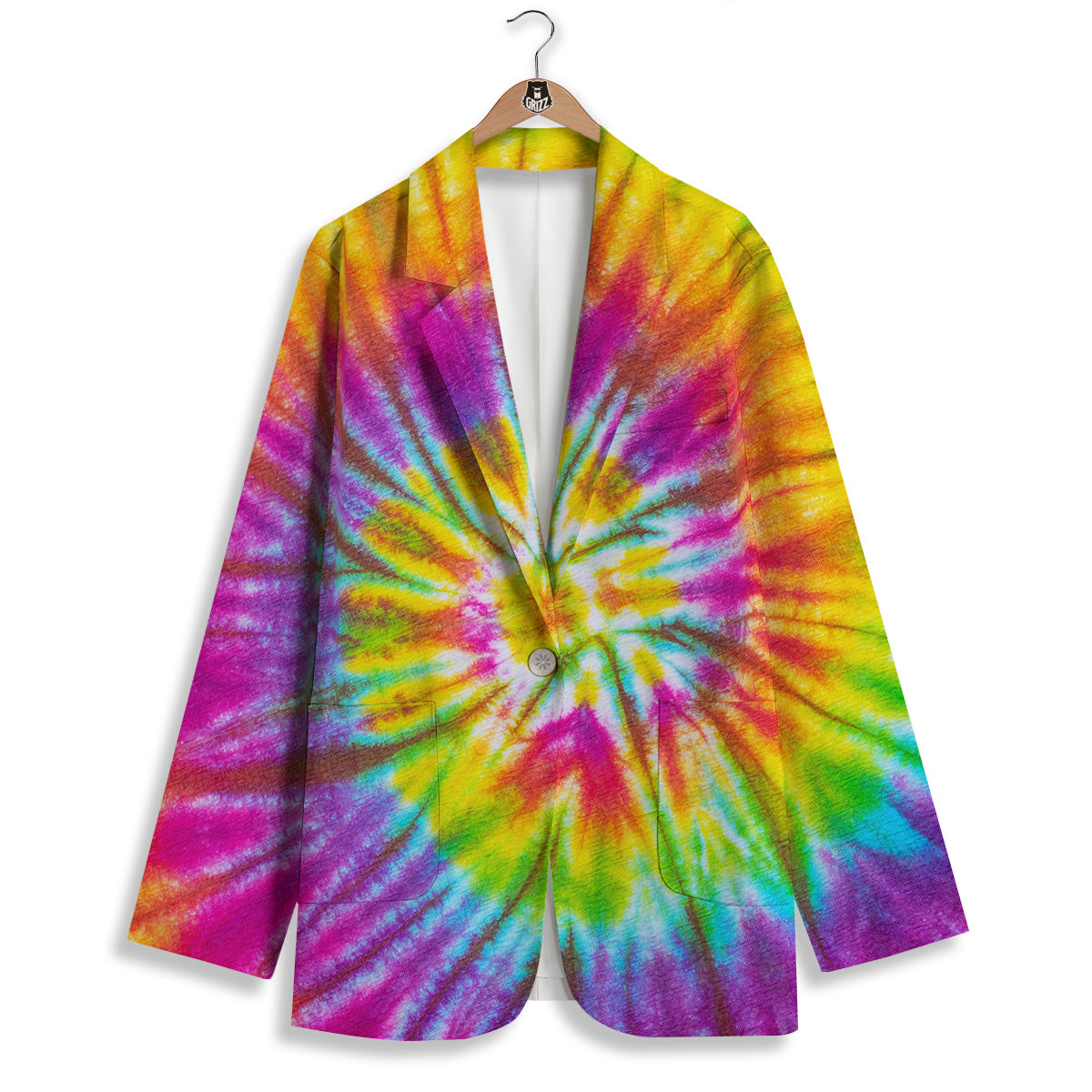 Tie Dye Colorful Hippie Print Women's Blazer-grizzshop