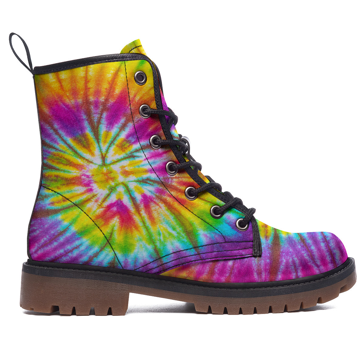 Tie Dye Colorful Hippie Print Work Boots-grizzshop
