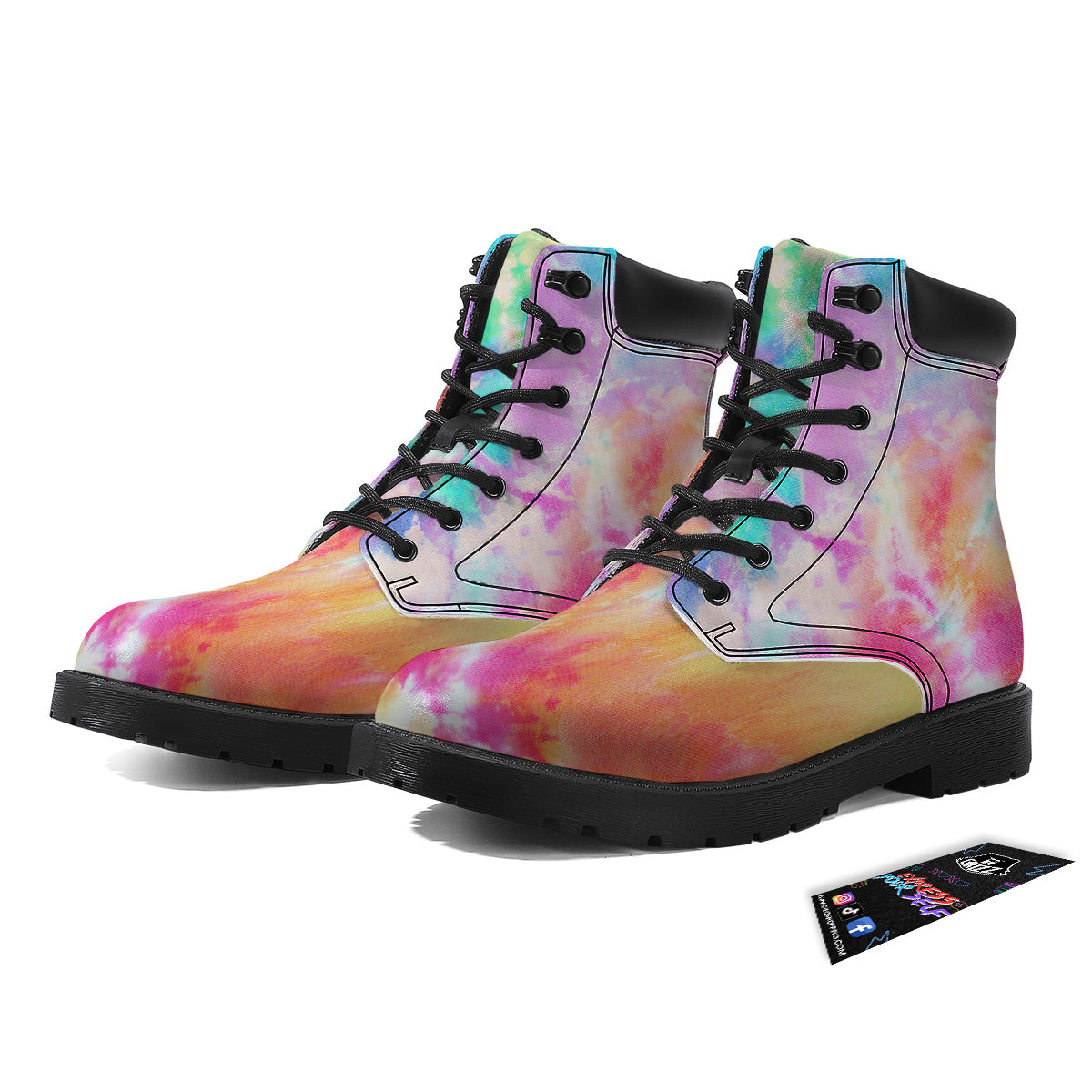 Tie Dye Colorful Print Boots-grizzshop
