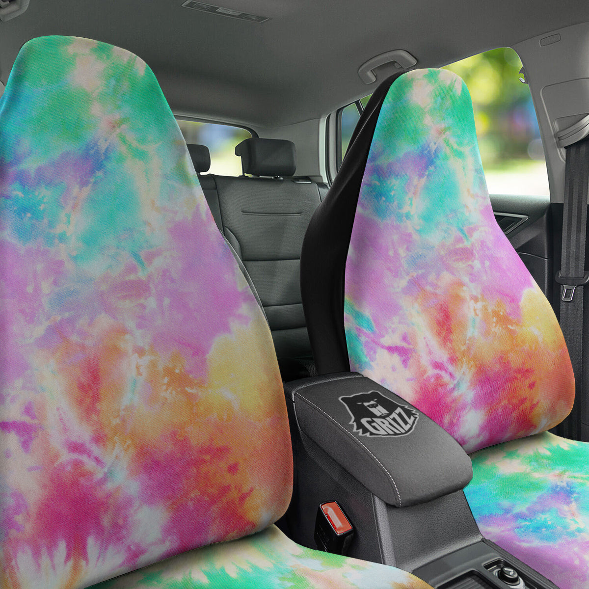 Tie Dye Colorful Print Car Seat Covers-grizzshop