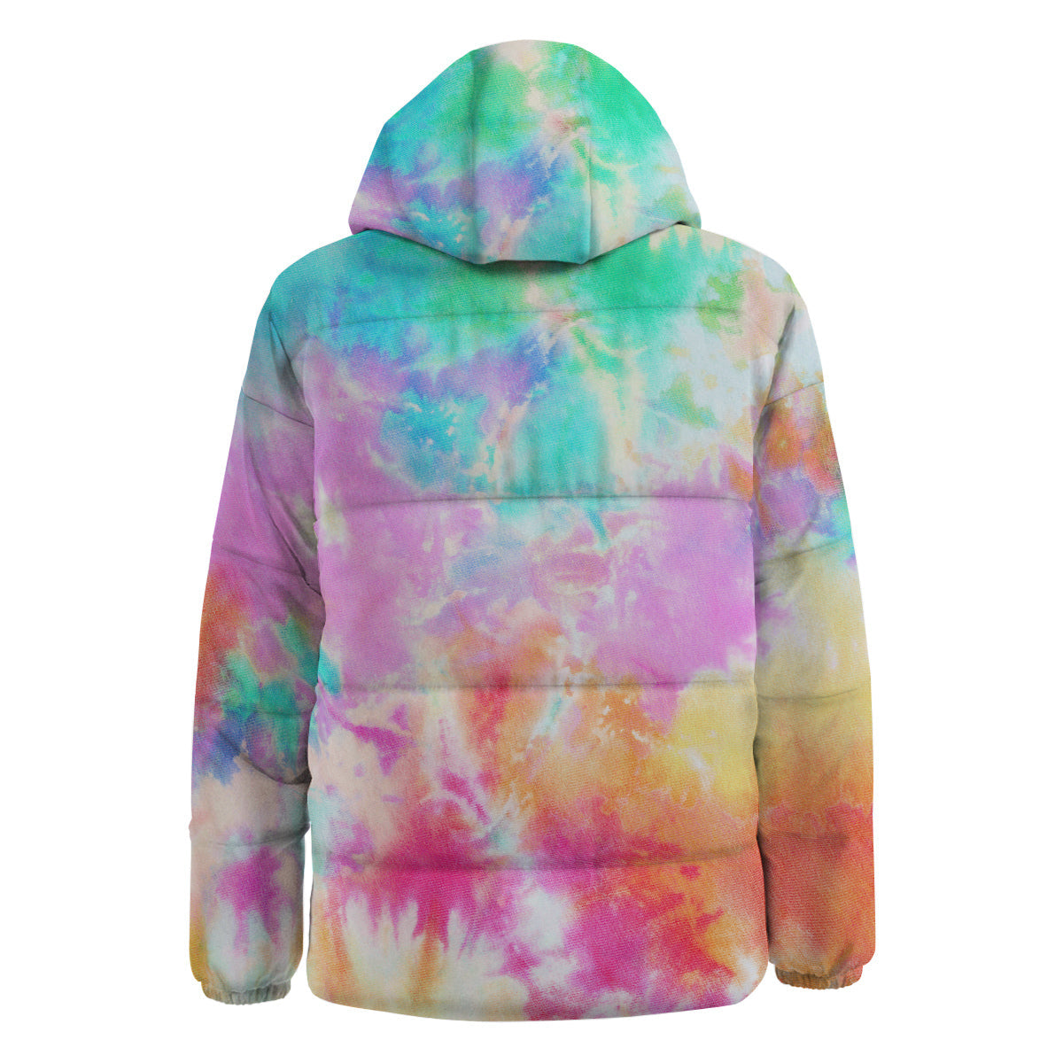 Tie Dye Colorful Print Down Jacket-grizzshop