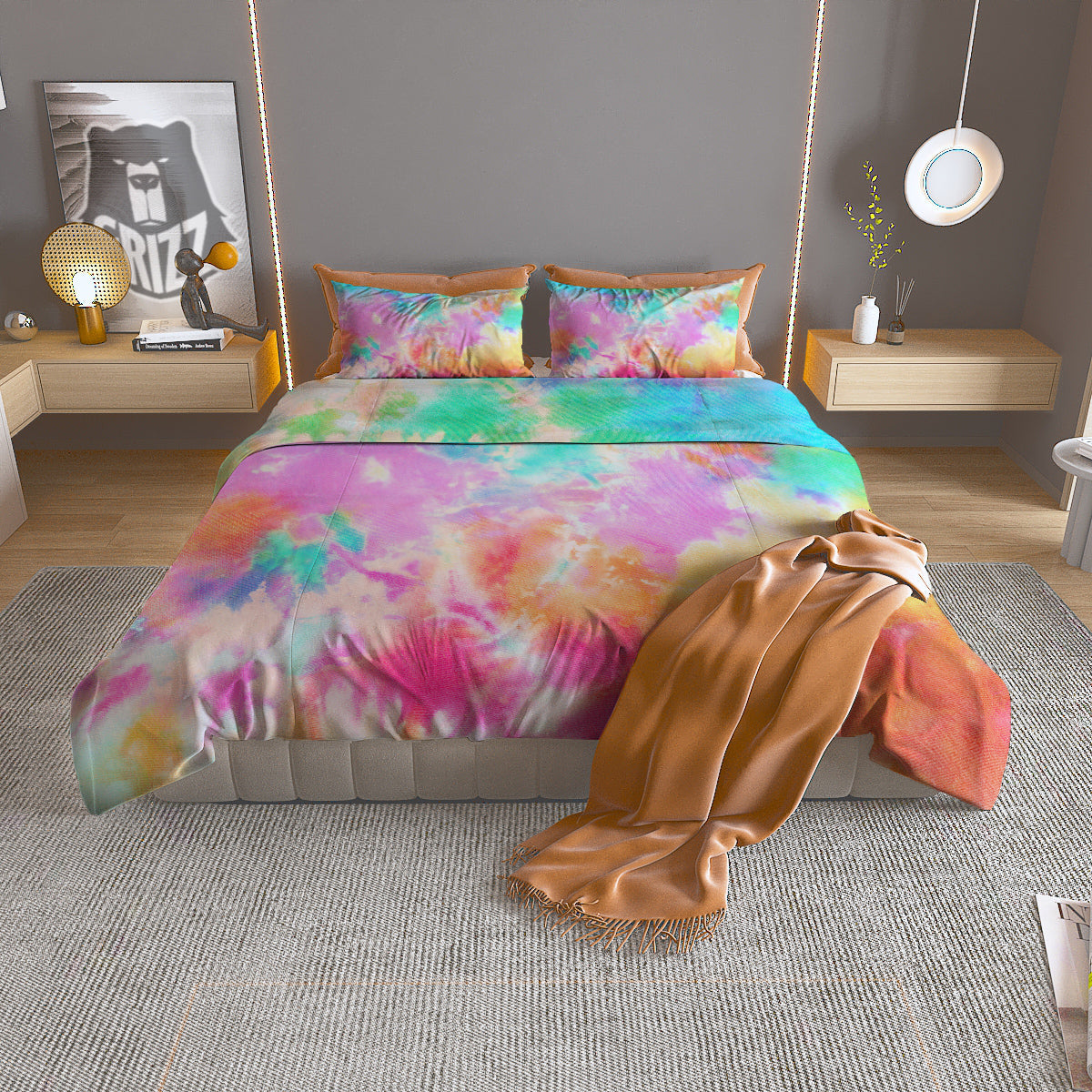 Teddy Bear Cute Print Pattern Duvet Cover Bedding Set