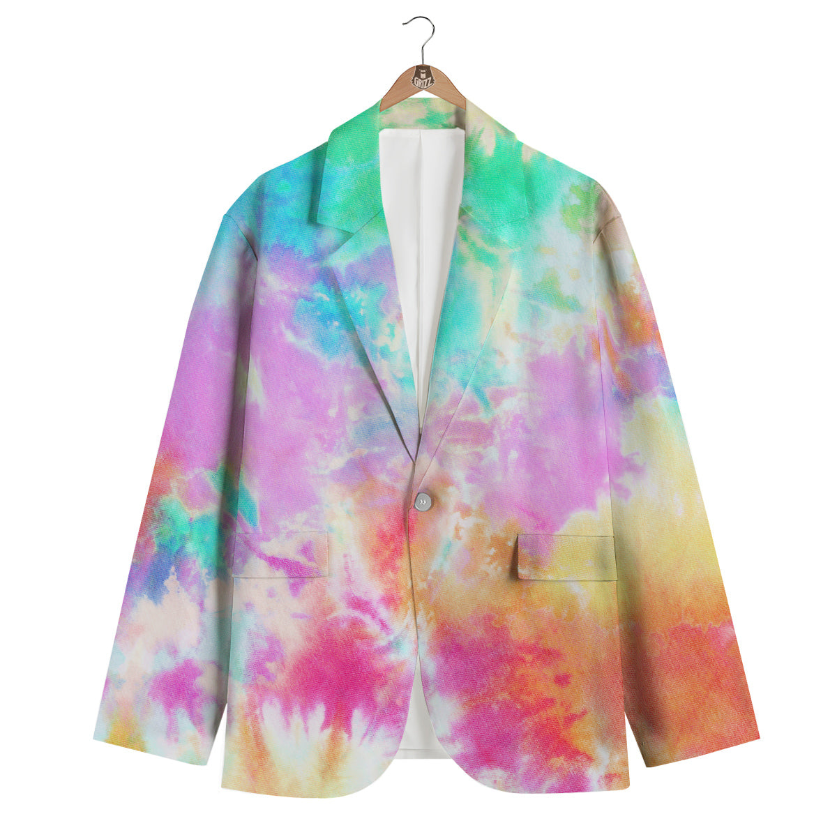 Tie Dye Colorful Print Men's Blazer-grizzshop