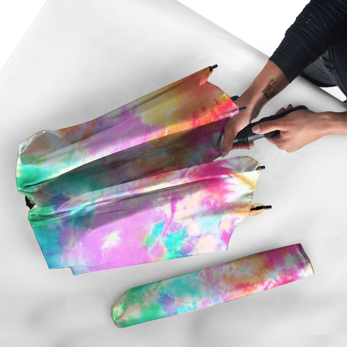 Tie Dye Colorful Print Umbrella-grizzshop