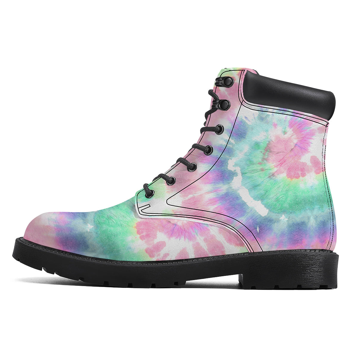 Tie Dye Colorful Spiral Print Boots-grizzshop
