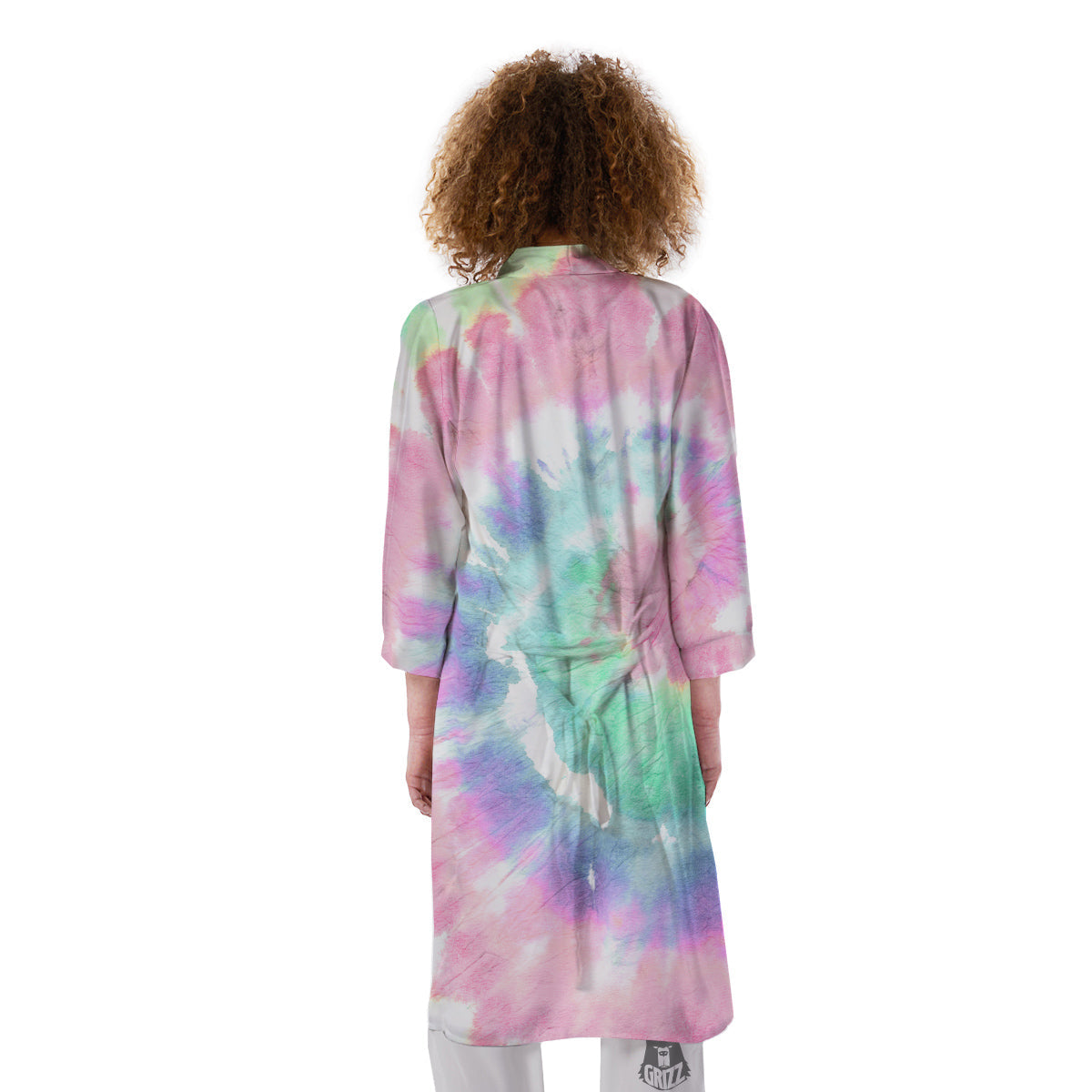 Tie Dye Colorful Spiral Print Kimono-grizzshop