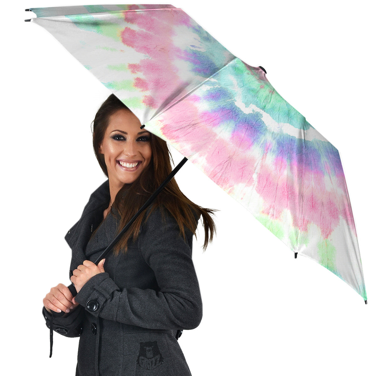 Tie Dye Colorful Spiral Print Umbrella-grizzshop
