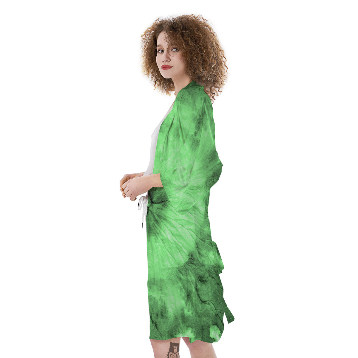 Tie Dye Green Print Kimono-grizzshop