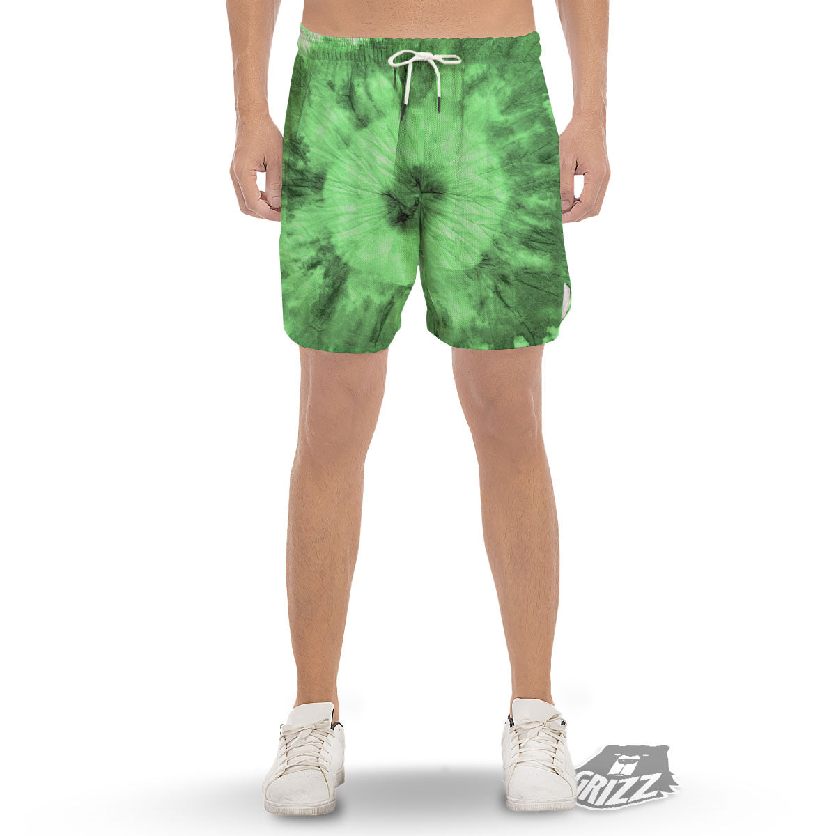 Tie Dye Green Print Men's Gym Shorts-grizzshop