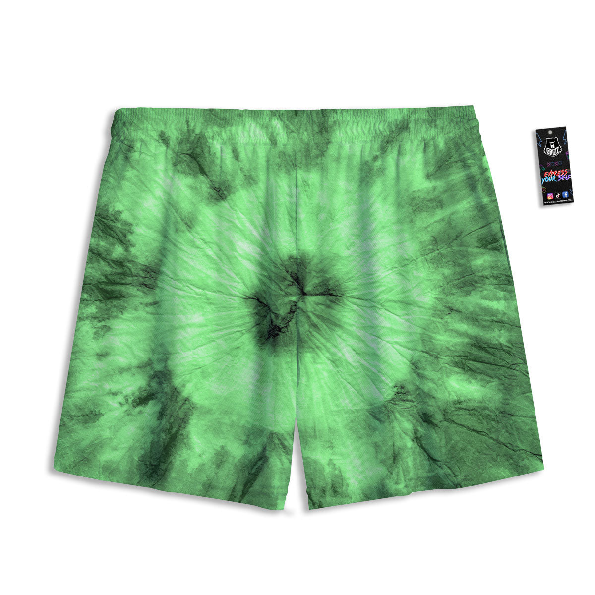 Tie Dye Green Print Mesh Shorts