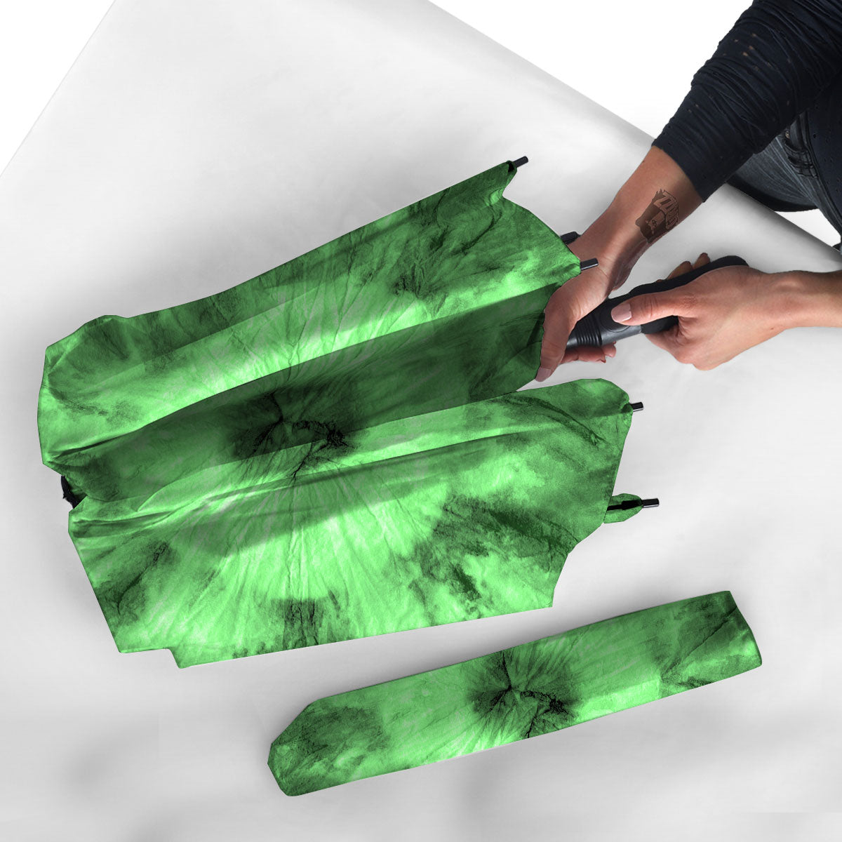 Tie Dye Green Print Umbrella-grizzshop