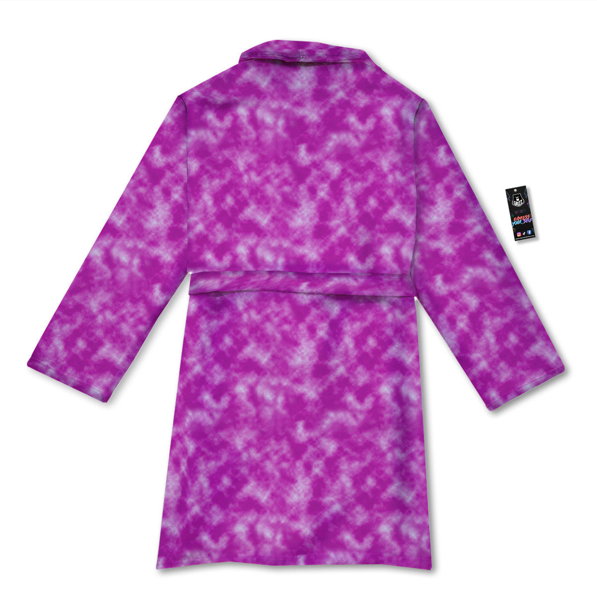Tie Dye Hot Pink Print Pattern Bathrobe-grizzshop