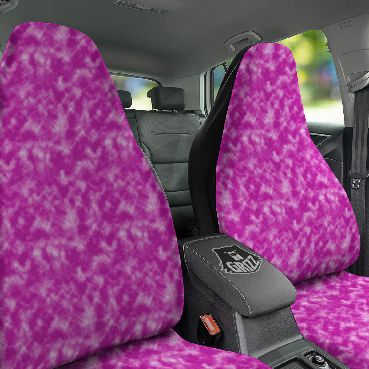 Tie Dye Hot Pink Print Pattern Car Seat Covers-grizzshop