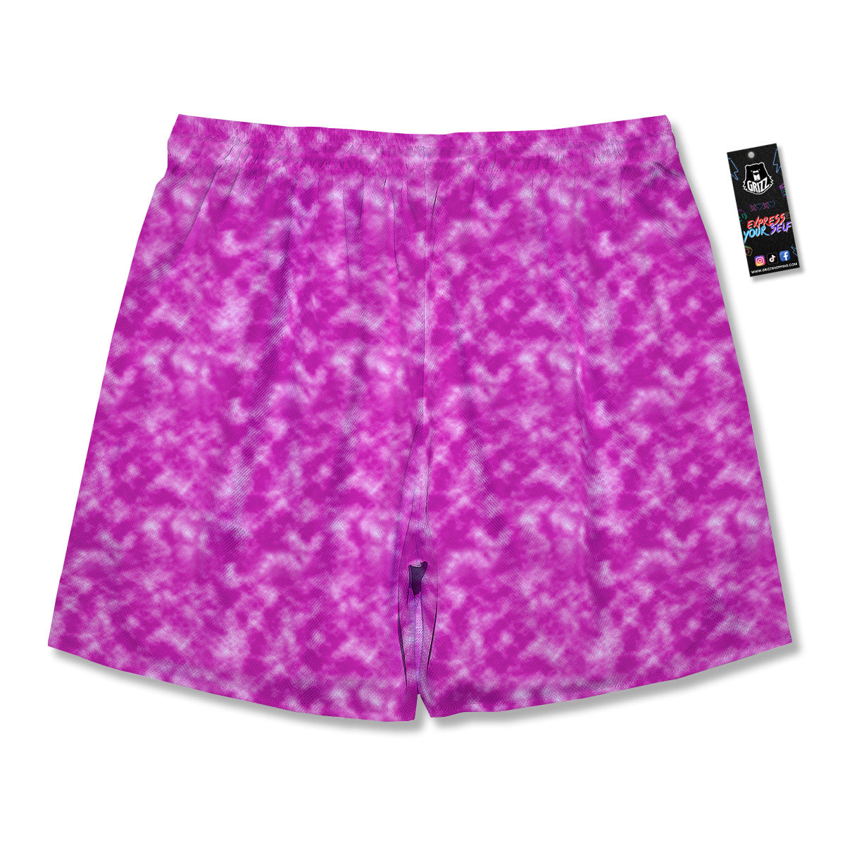 Tie Dye Hot Pink Print Pattern Men's Running Shorts-grizzshop