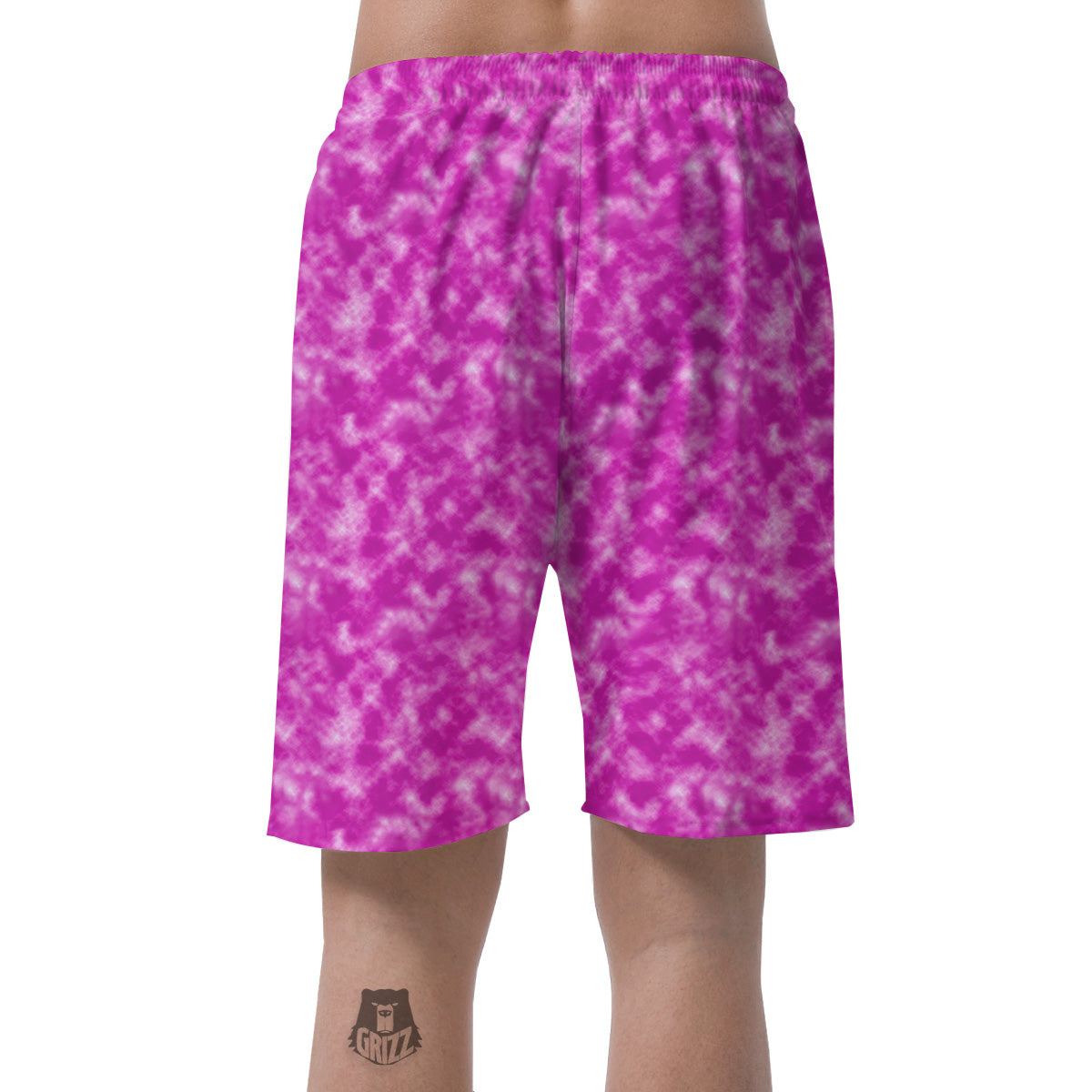 Tie Dye Hot Pink Print Pattern Men's Shorts-grizzshop