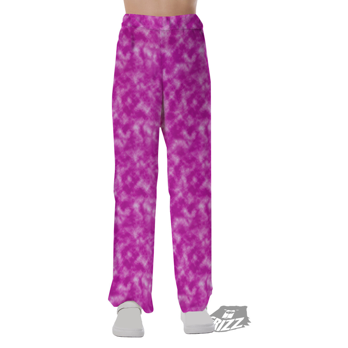 Tie Dye Hot Pink Print Pattern Pajama Pants-grizzshop