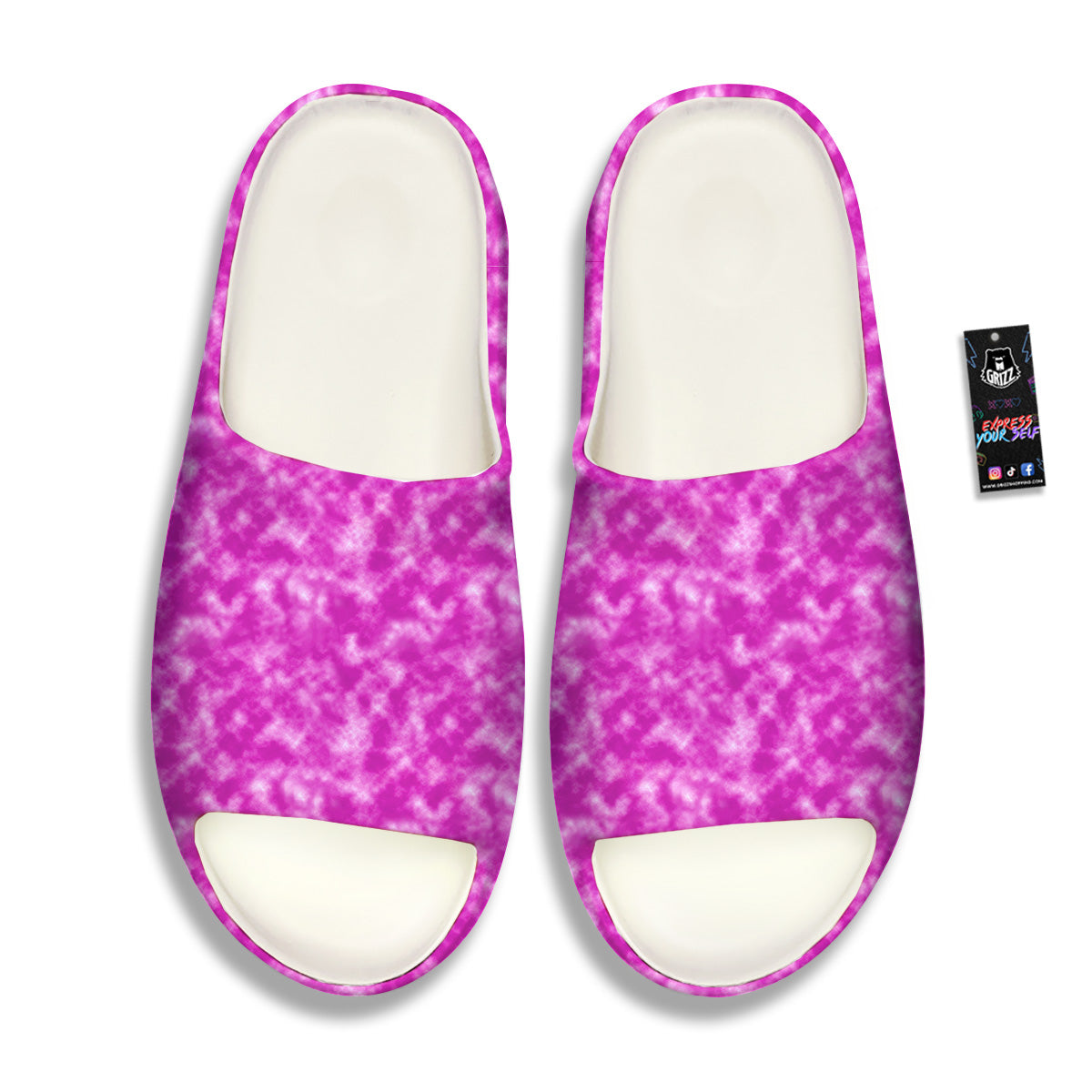 Tie Dye Hot Pink Print Pattern Sandals-grizzshop