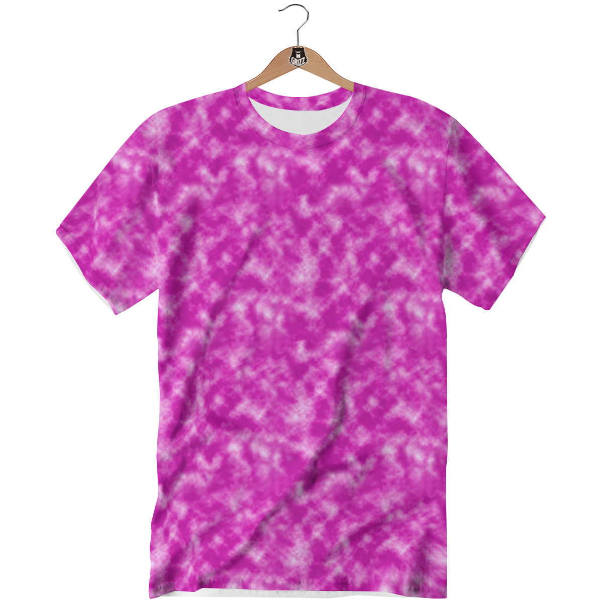 Tie Dye Hot Pink Print Pattern T-Shirt-grizzshop