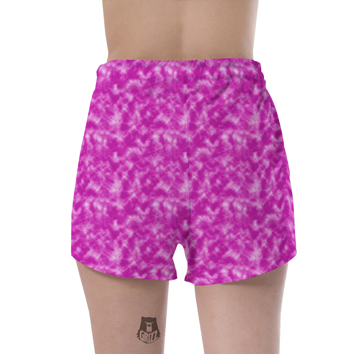 Tie Dye Hot Pink Print Pattern Women's Shorts-grizzshop