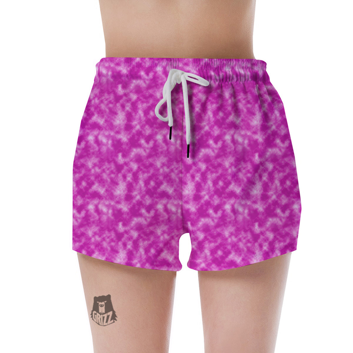 Tie Dye Hot Pink Print Pattern Women's Shorts-grizzshop
