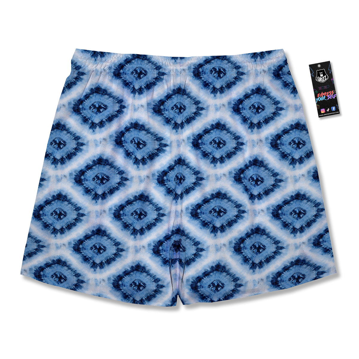 Tie Dye Indigo Color Blue Print Men's Running Shorts-grizzshop