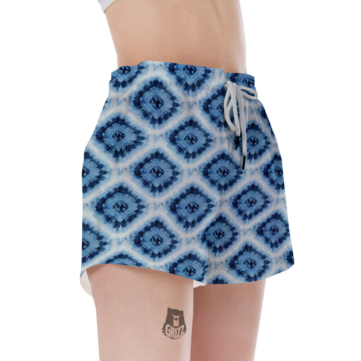 Tie Dye Indigo Color Blue Print Women's Shorts-grizzshop