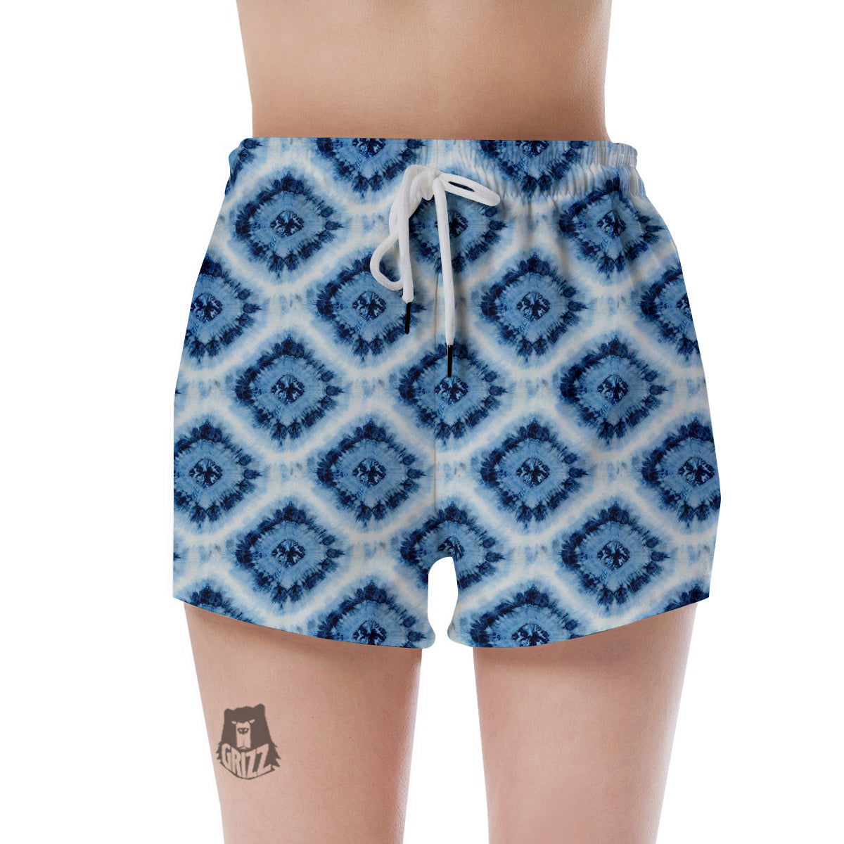 Tie Dye Indigo Color Blue Print Women's Shorts-grizzshop