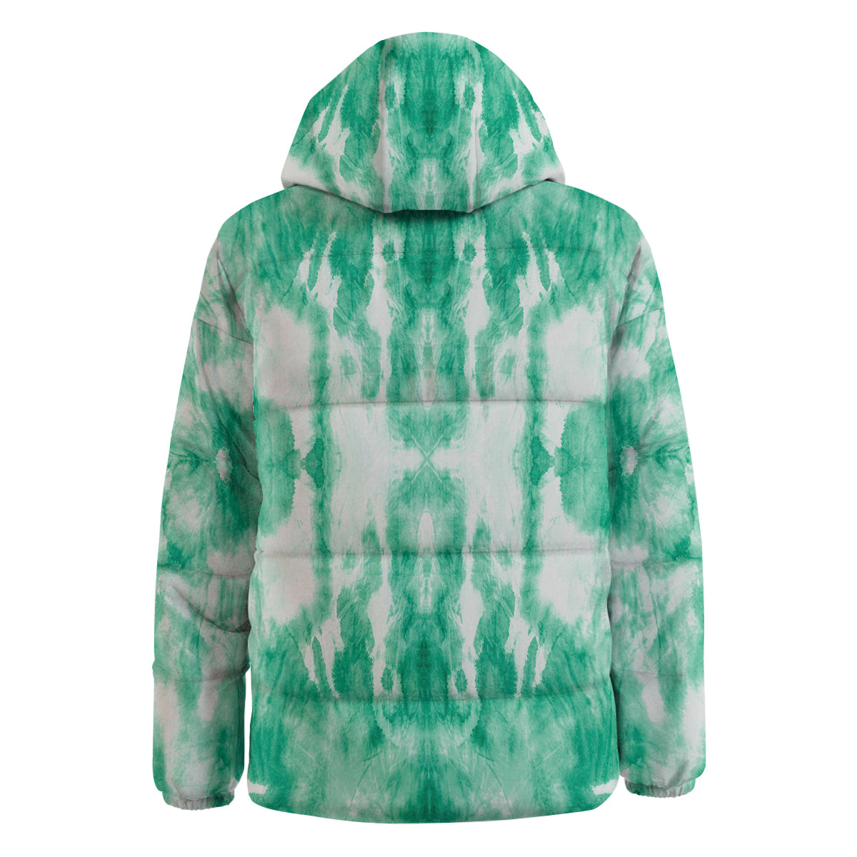Tie Dye Mint Green Watercolor Print Down Jacket-grizzshop