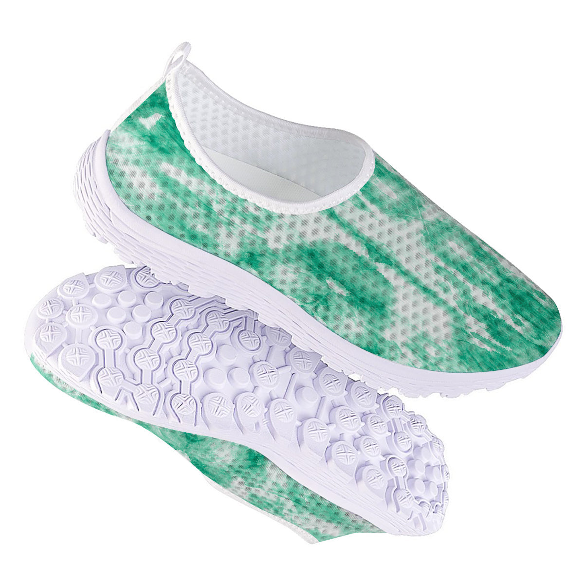 Tie Dye Mint Green Watercolor Print Nurse Shoes-grizzshop
