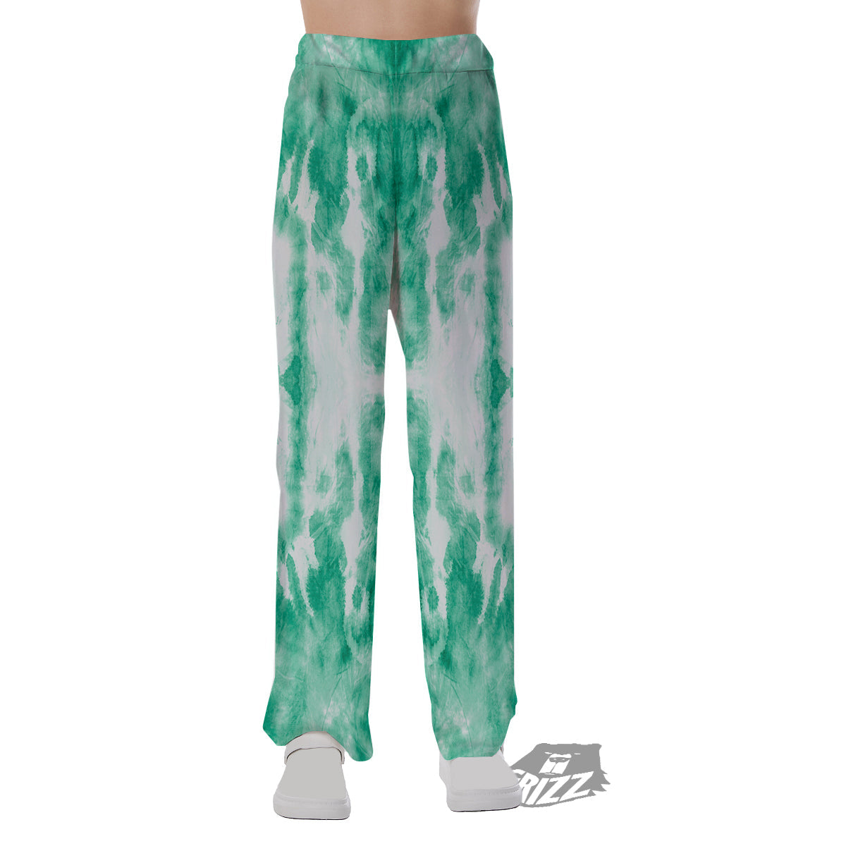 Tie Dye Mint Green Watercolor Print Pajama Pants-grizzshop