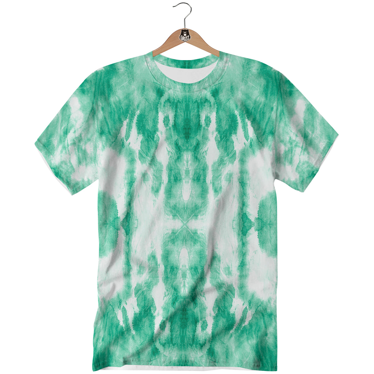 Tie Dye Mint Green Watercolor Print T-Shirt-grizzshop
