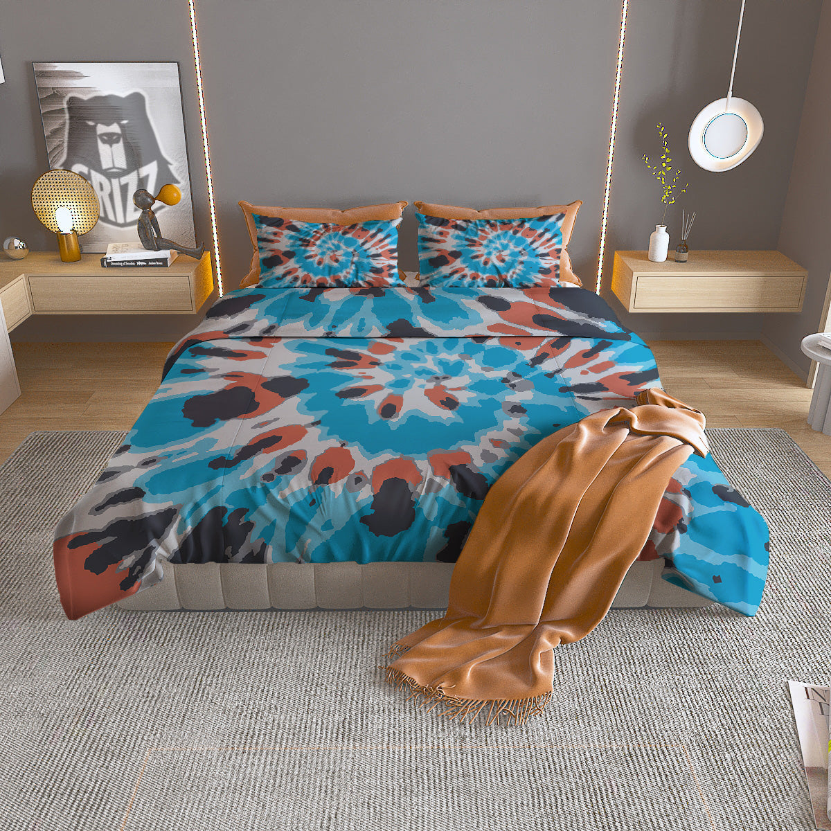 Texas Flag Grunge Print Duvet Cover Bedding Set