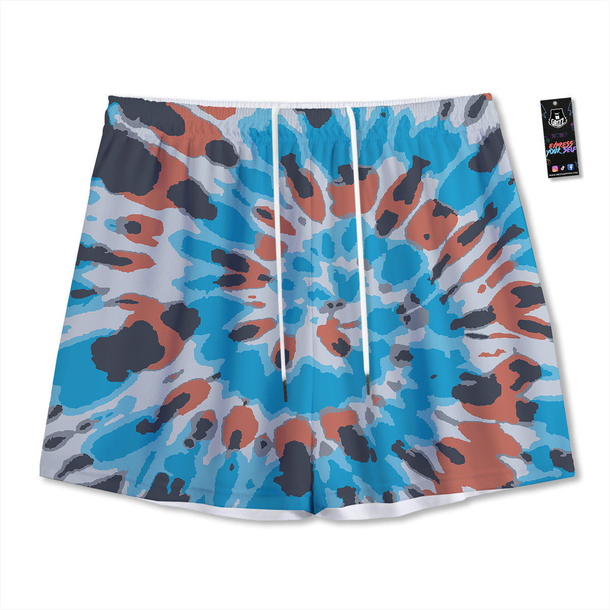 Texas Flag Grunge Print Mesh Shorts