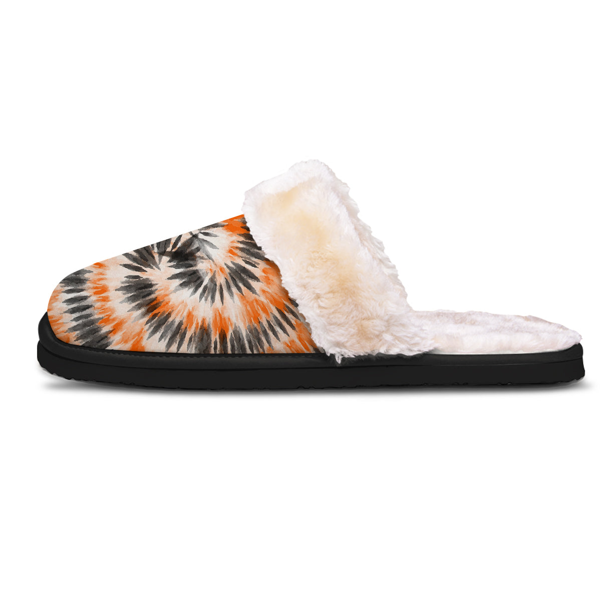 Tie Dye Orange Black Watercolor Print Slippers-grizzshop