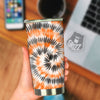 Tie Dye Orange Black Watercolor Print Tumbler-grizzshop