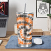 Tie Dye Orange Black Watercolor Print Tumbler-grizzshop