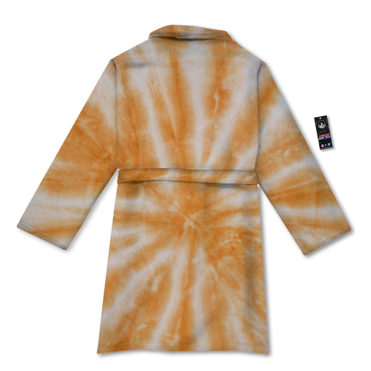 Tie Dye Orange Print Bathrobe-grizzshop