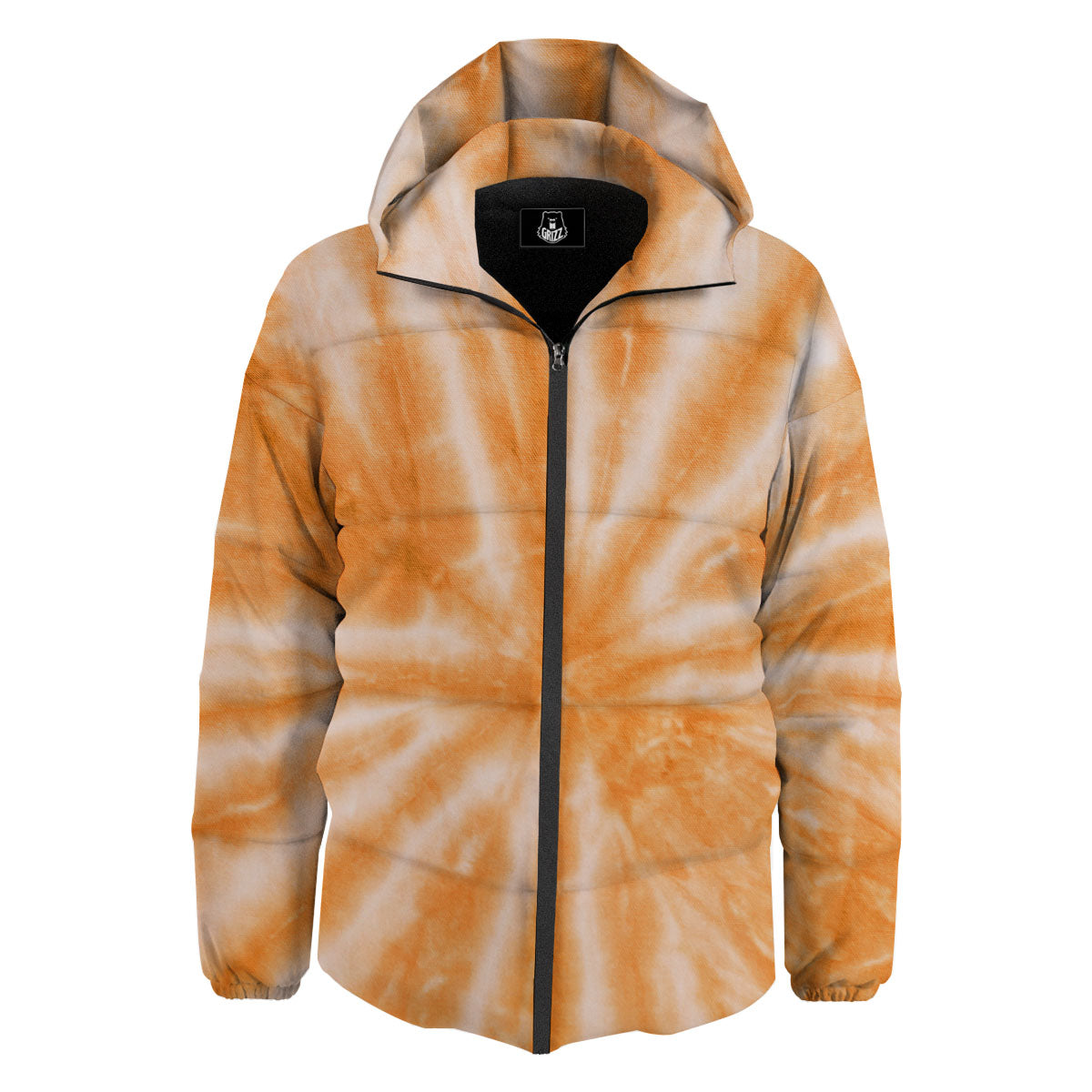 Tie Dye Orange Print Down Jacket-grizzshop