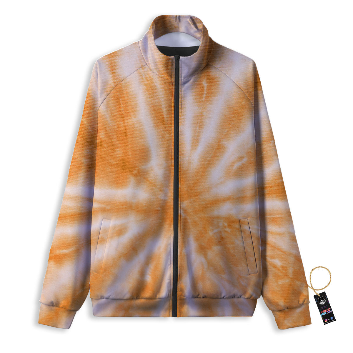 Tie Dye Orange Print Track Jacket-grizzshop