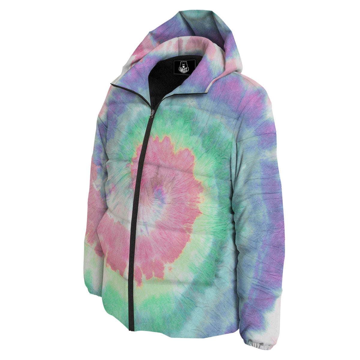 Tie Dye Pastel Print Down Jacket-grizzshop