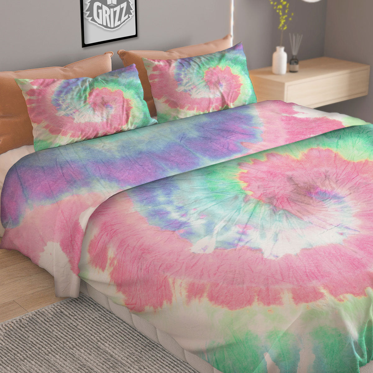 Tie Dye Pastel Print Duvet Cover Bedding Set