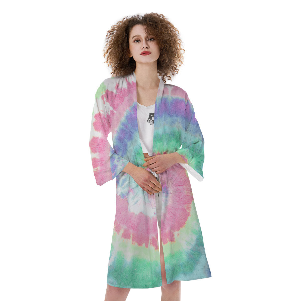 Tie Dye Pastel Print Kimono-grizzshop