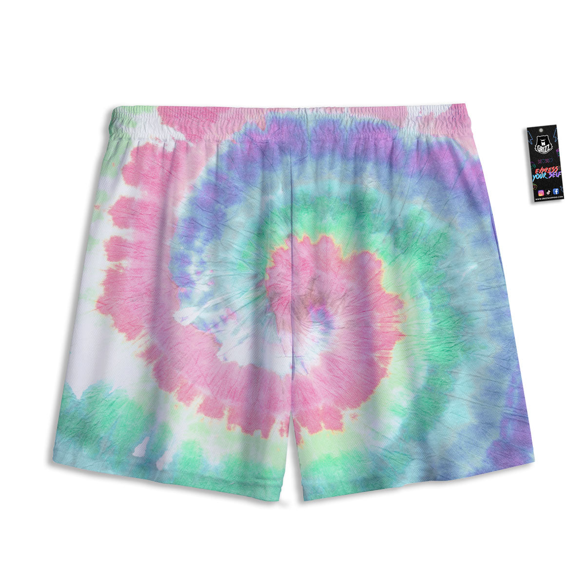 Tie Dye Pastel Print Mesh Shorts